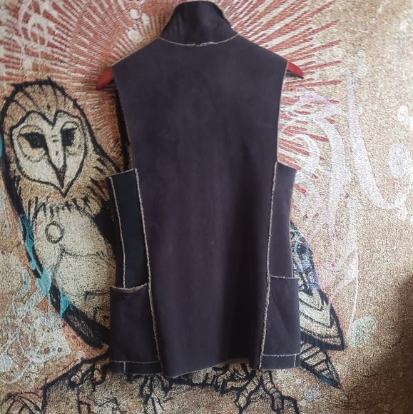 Microsuede, fleece lined shearling style vest. - Picture 2 of 3